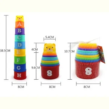 Show details for 9 PCS Rainbow Stacking Cups for Kids Picture of 9 PCS Rainbow Stacking Cups for Kids