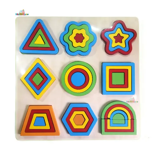 Picture of Rainbow Geometric Shape Tray Puzzle Big