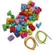 Picture of Wooden Alphabet Number String Beads Lacing Box