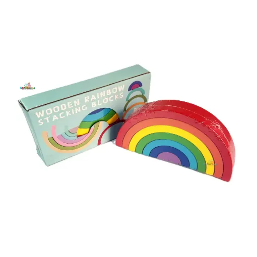 Picture of Wooden Rainbow Stacking Blocks