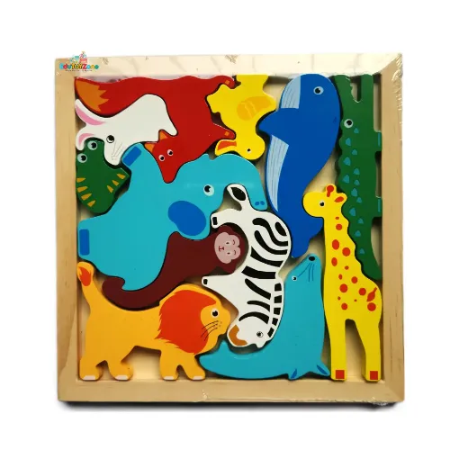 Picture of Wooden 3D Cartoon Block Puzzle - Animal