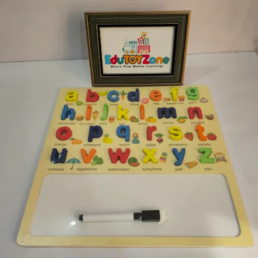 Picture of Wooden Alphabet Puzzle Lower Case with Written Area (abcd)