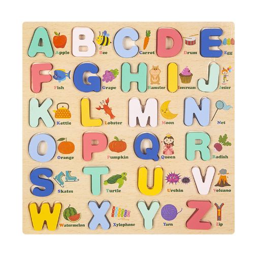 Picture of Wooden Alphabet Puzzle ABC Letters - Large - Without Phonetic