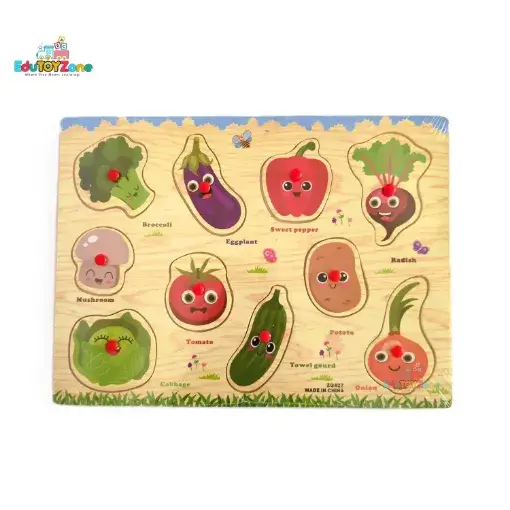 Picture of Matching Puzzle Pin(Plastic) Board - Vegetables