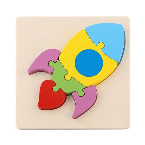 Picture of Wooden 3D Colorful Puzzle - Rocket