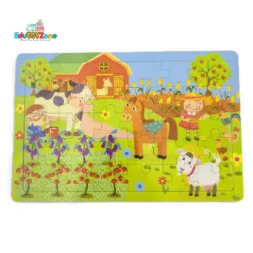 Show details for Wooden Colorful Jigsaw Puzzle - Farm Picture of Wooden Colorful Jigsaw Puzzle - Farm