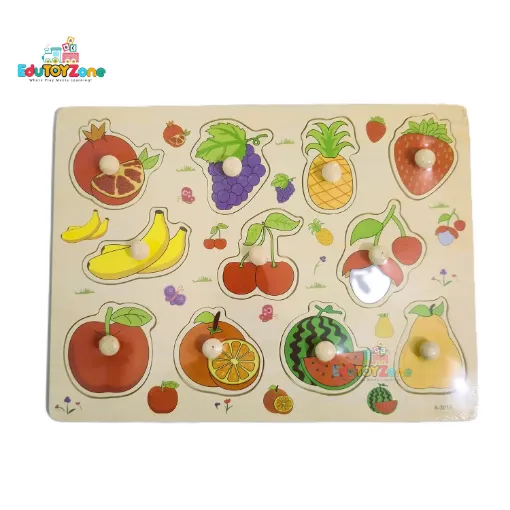 Picture of Matching Puzzle Wooden Pin Board - Fruits - A-3016