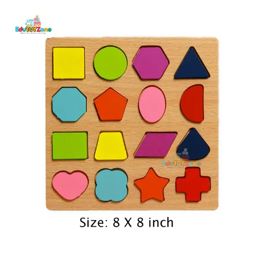 Picture of Wooden 3D Geometric Shapes Puzzle Board - Small