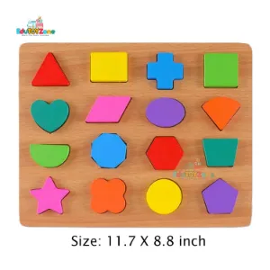 Wooden 3D Geometric Shapes Puzzle Board