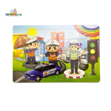 Show details for Wooden Colorful Jigsaw Puzzle - Traffic Police Picture of Wooden Colorful Jigsaw Puzzle - Traffic Police