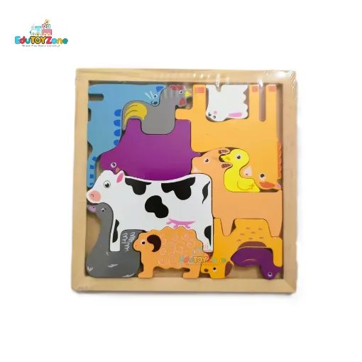 Picture of Wooden 3D Cartoon Block Puzzle - Domestic Animal