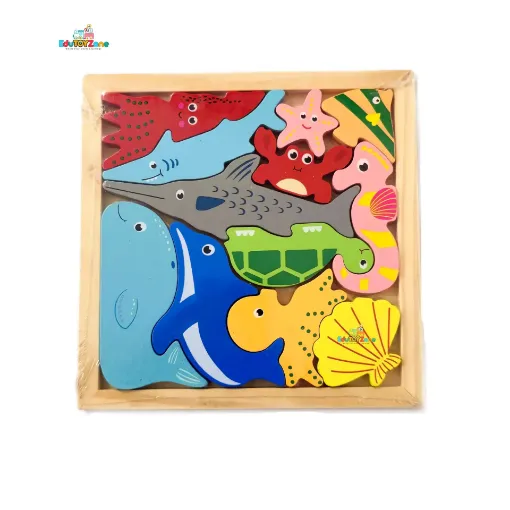 Picture of Wooden 3D Cartoon Block Puzzle - Sea Animal