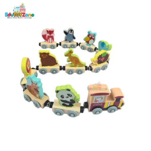 Picture of Magnetic Wooden Train With Animal
