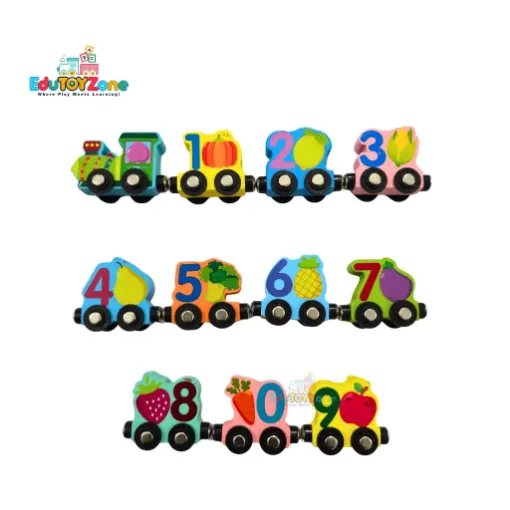 Picture of Magnetic Wooden Train With Fruits and Number