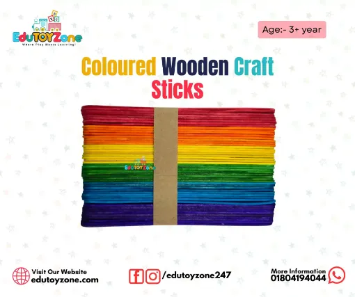 Picture of Coloured Wooden Craft Sticks