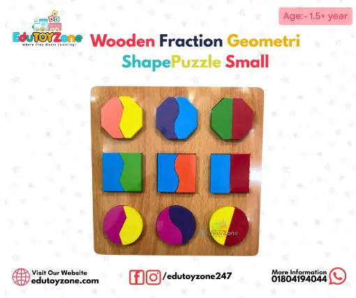 Picture of 2 Part Fraction Wooden Colour and Shape Board