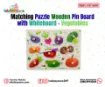 Picture of Matching Puzzle Wooden Pin Board with Whiteboard - Vegetables