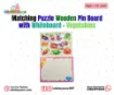 Picture of Matching Puzzle Wooden Pin Board with Whiteboard - Vegetables