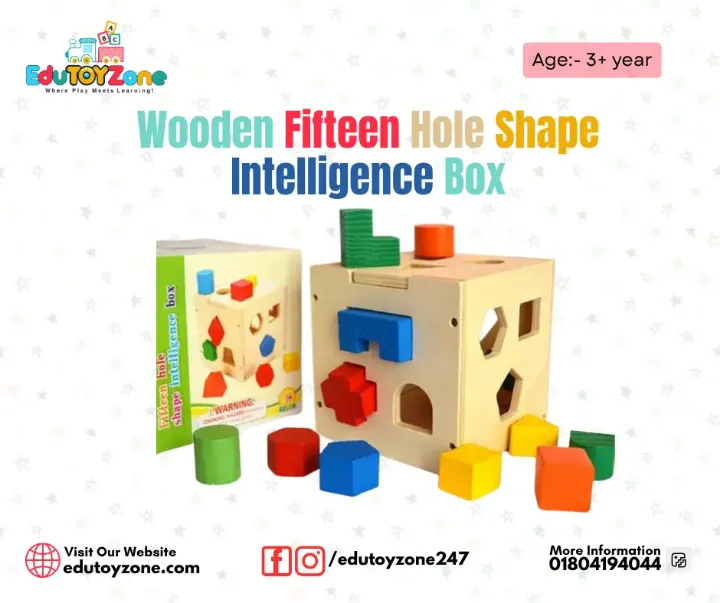 Wooden Fifteen Hole Shape Intelligence Box