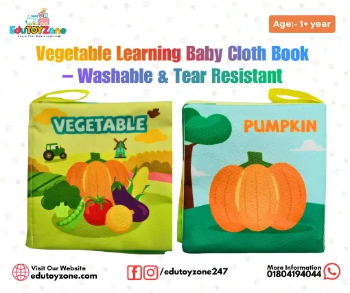Picture of Vegetable Learning  Baby Cloth Book – Washable & Tear Resistant