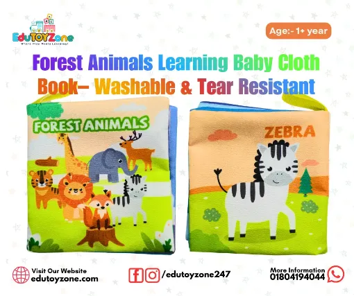 Picture of Forest Animals Learning Baby Cloth Book – Washable & Tear Resistant