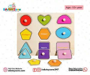 Matching Puzzle Wooden Pin Board - Shapes- A3005