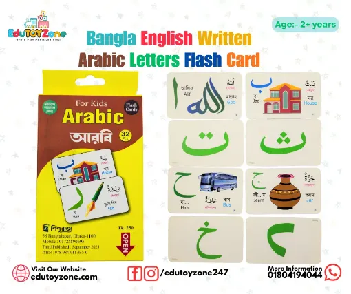 Picture of Bangla English written Arabic Letters  Flash Card