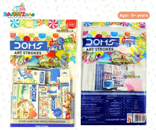 Picture of DOMS Art Strokes & Stationery Kit for Kids – 9 Items Set