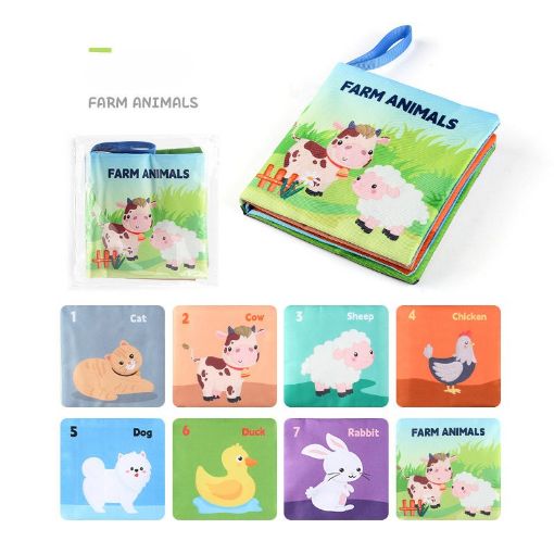 Picture of Farm Animals Learning Baby Cloth Book – Washable & Tear Resistant - Sheep