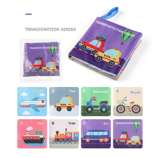 Picture of Vehicles Transportation Series Learning Baby Cloth Book – Washable & Tear Resistant