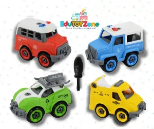 DIY Assembled Traffic Car (4 Pcs Set)