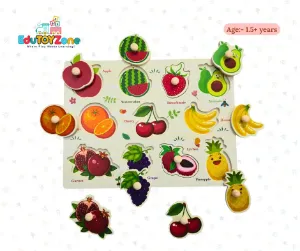 Matching Puzzle Wooden Pin Board - Fruits - Y-001
