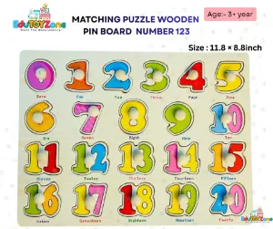 Matching Puzzle Wooden Pin Board - Number 123 - A - 3002