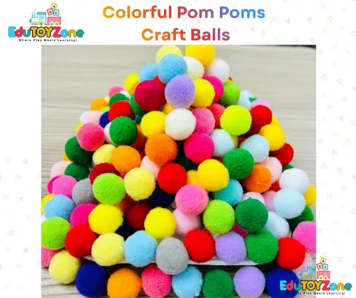 Picture of 50 Pieces of 2cm Mixed Colorful Pom Poms Craft Balls for DIY Creative Art and Crafts Making Decoration