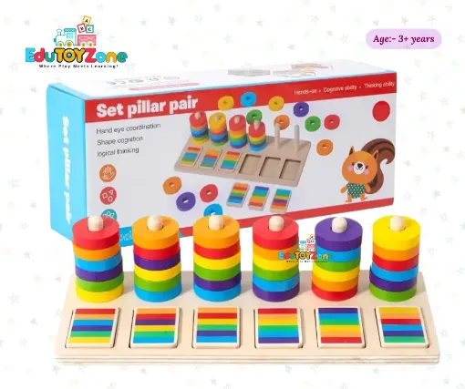 Picture of Wooden Set Pilar Pair - Color Matching Toy