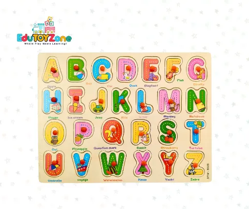 Picture of ABCD Alphabet Wooden Puzzle Board With Plastic Pin GTW - 3026