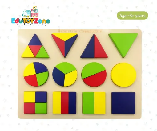 Picture of Wooden Fraction Geometric Shape Puzzle Large