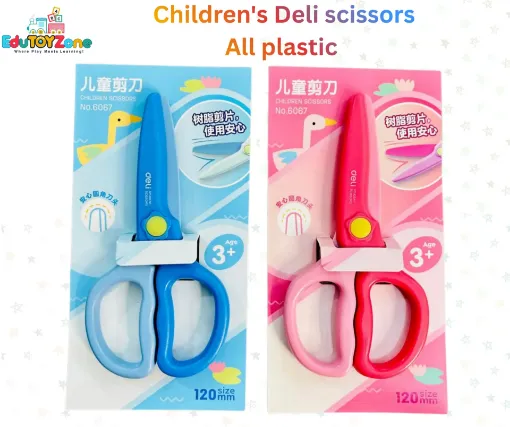 Picture of Deli 6067 Children’s All Plastic Safety Scissors (120mm)
