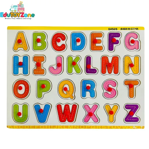 Picture of ABCD Alphabet Wooden Puzzle Board With Plastic Pin - DX 535