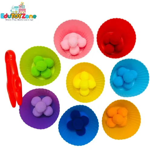 Picture of Color Sorting with Pompom Ball, Cup & Clip- set