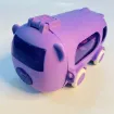 Picture of Cute Bus Design Leakproof Straw Water Bottle 500 ml for Kids