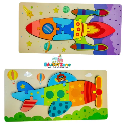 Picture of Wooden Colorful Puzzle Board