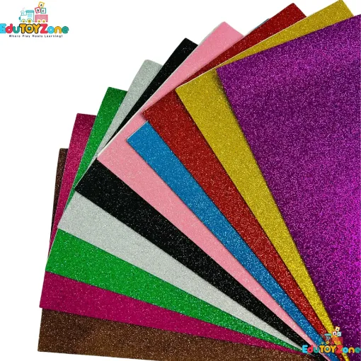 Picture of Glitter Paper - 10 Pcs (Mixed Color)