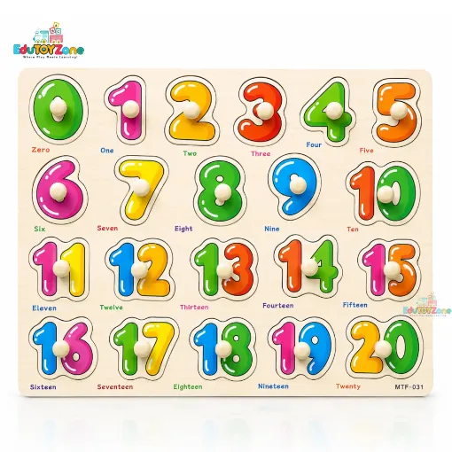 Picture of Matching Puzzle Wooden Pin Board - Number 123 - MTF-031