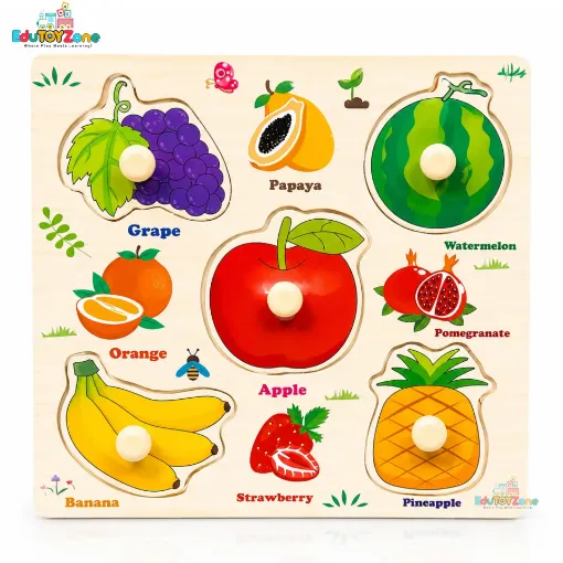 Picture of Matching Puzzle Wooden Pin Board -Fruits  (Mini Size)