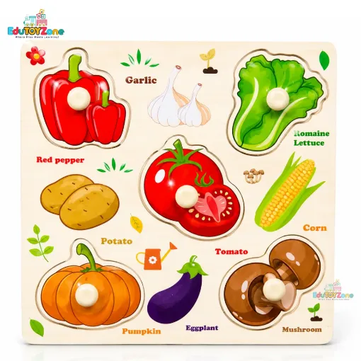 Picture of Matching Puzzle Wooden Pin Board -Vegetables (Mini Size)