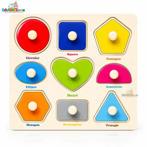 Picture of Matching Puzzle Wooden Pin Board -Shapes (Mini Size)