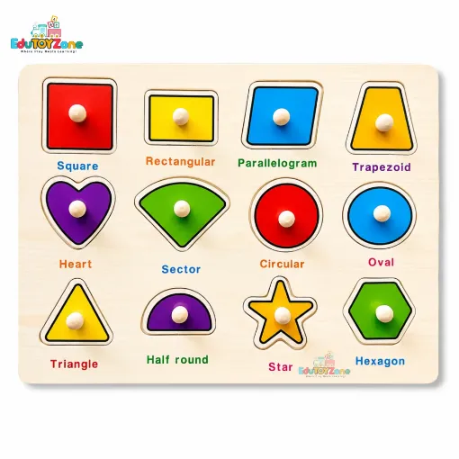 Picture of Matching Puzzle Wooden Pin Board - Shapes