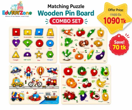 Picture of Matching Puzzle Wooden Pin Board Combo