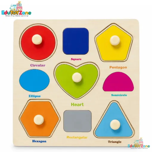 Picture of Matching Puzzle Wooden Pin Board -Shapes (Mini Size)